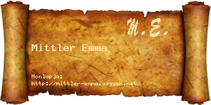 Mittler Emma névjegykártya